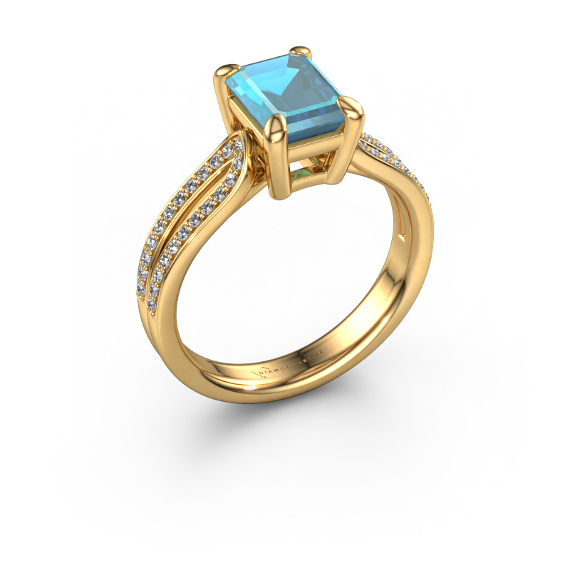 Bild von Verlobungsring Antonia eme 2 585 Gold Blau Topas 8x6 mm
