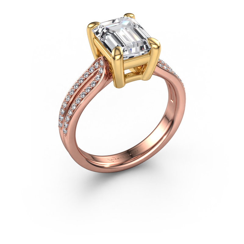Image of Engagement ring Antonia eme 2 585 rose gold Lab grown diamond 5.23 crt