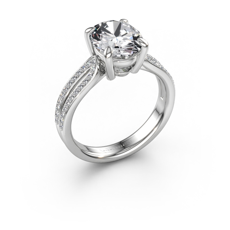 Immagine di Anello di fidanzamento Antonia ovl 2 585 oro bianco Diamante lab grown 2.93 crt
