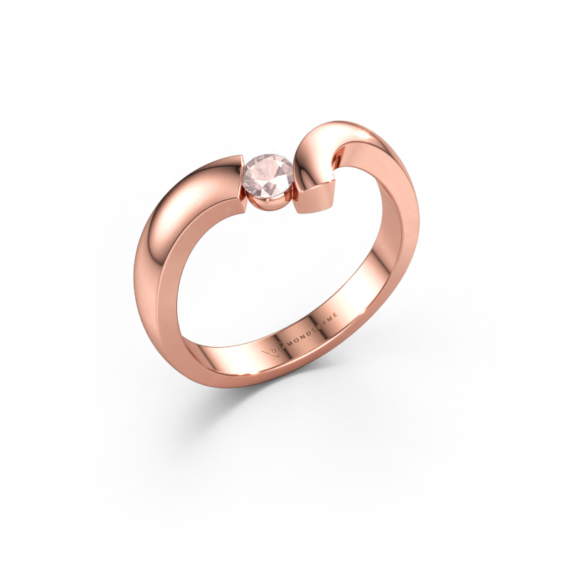 Immagine di Anello Arda 585 oro rosa Morganite champagne 3.4 mm