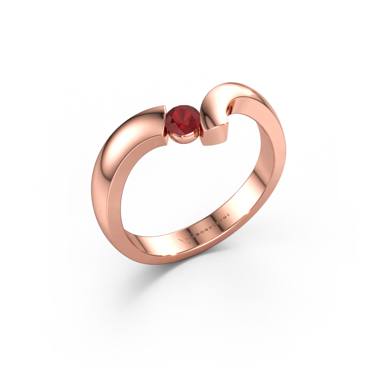 Immagine di Anello Arda 585 oro rosa Rubino 3.4 mm