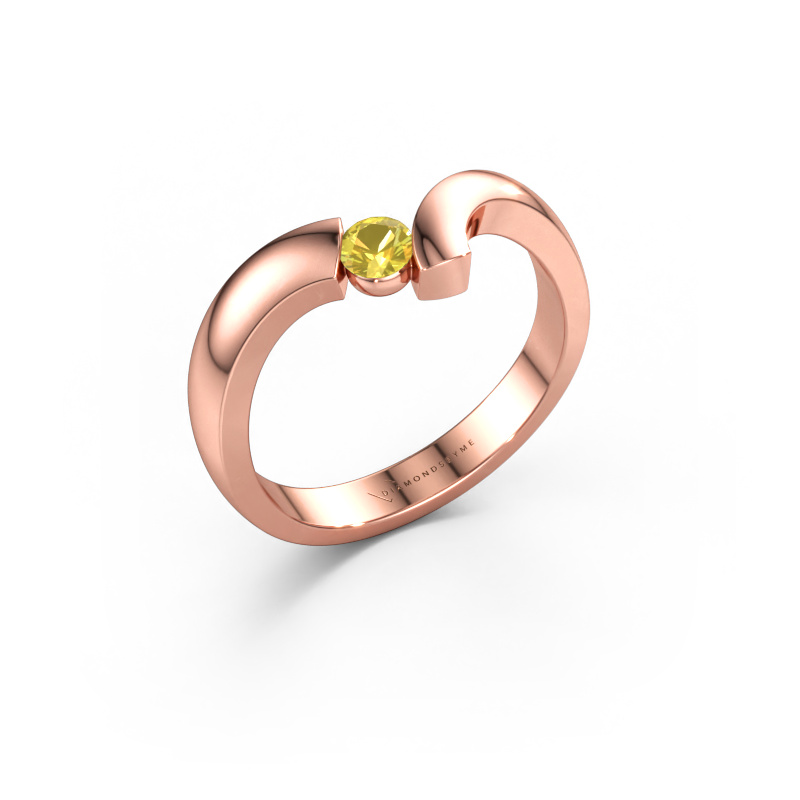 Bild av Ring Arda 585 roséguld Gul safir 3.4 mm