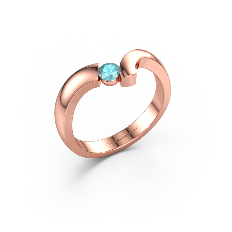 Bild av Ring Arda 585 roséguld Blå topas 3.4 mm