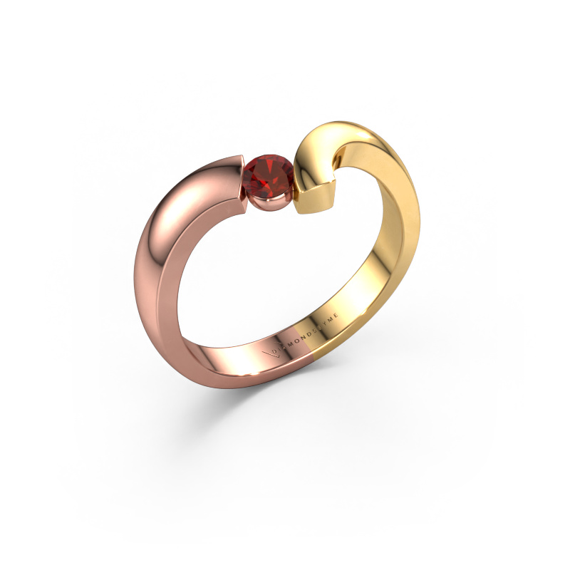 Bild von Ring Arda 585 Roségold Granat 3.4 mm