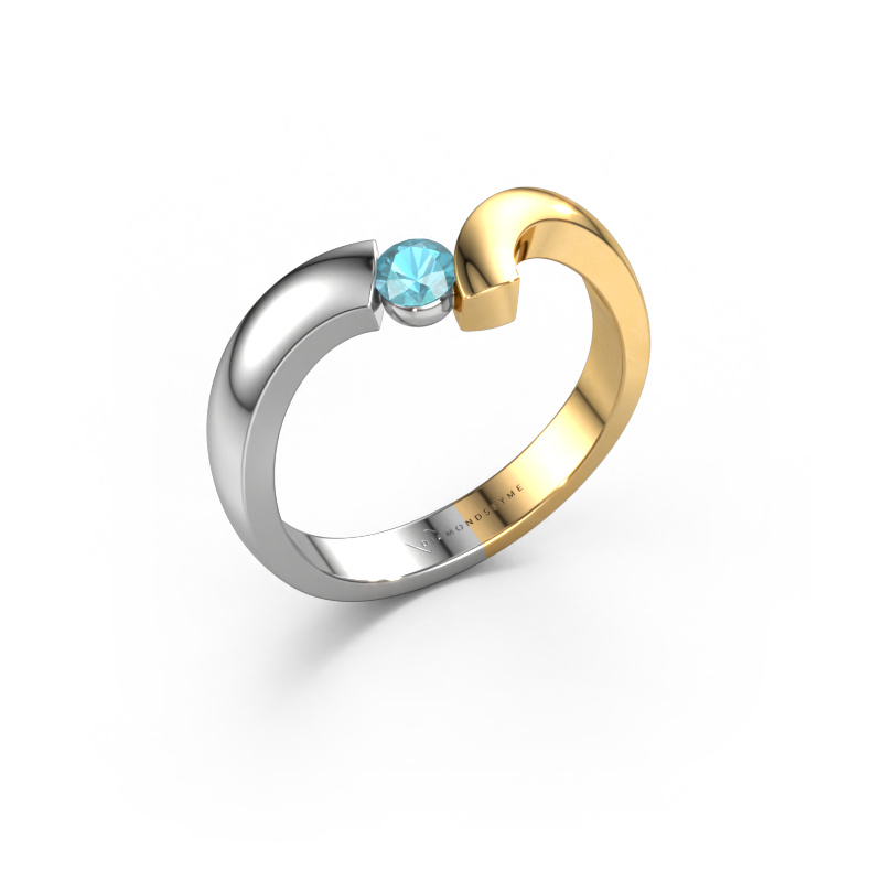 Bild von Ring Arda 585 Weißgold Blau Topas 3.4 mm