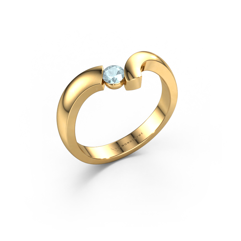 Afbeelding van Ring Arda 585 goud Aquamarijn 3.4 mm