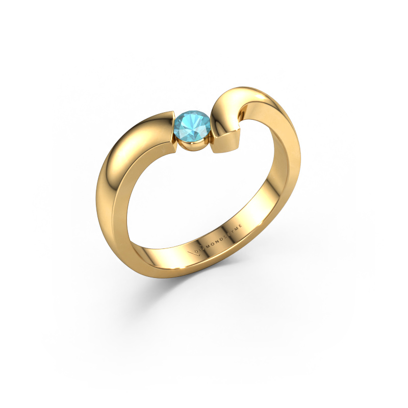 Image of Ring Arda 585 gold Blue topaz 3.4 mm