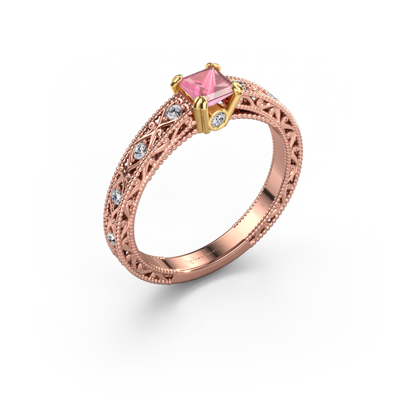 Bild von Verlobungsring Ardella 585 Roségold Turmalin rosa 4 mm