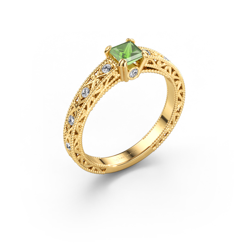 Bild von Verlobungsring Ardella 585 Gold Turmalin grün 4 mm