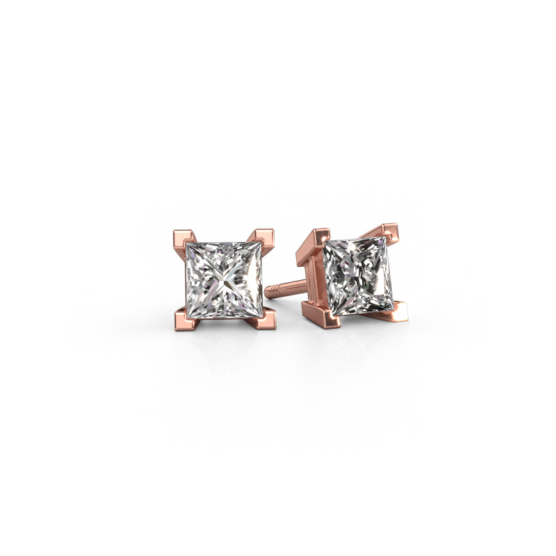Image of Stud earrings Ariane 585 rose gold Lab grown diamond 1.60 crt