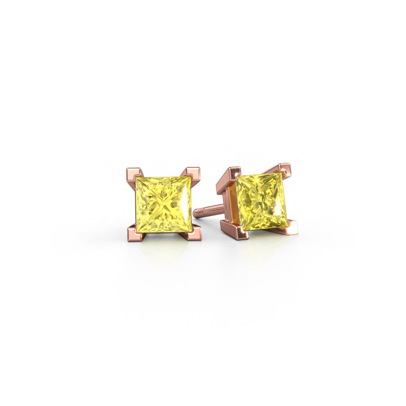 Bild von Ohrsteckers Ariane 585 Roségold Gelber Labor Diamant 5 mm