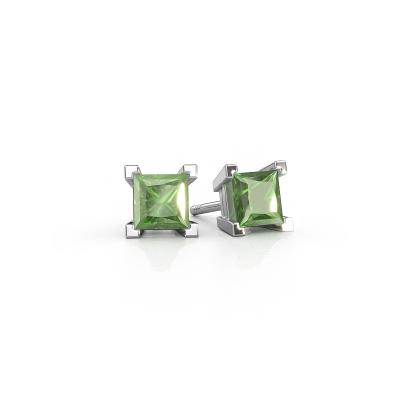 Bild von Ohrsteckers Ariane 950 Platin Turmalin grün 5 mm