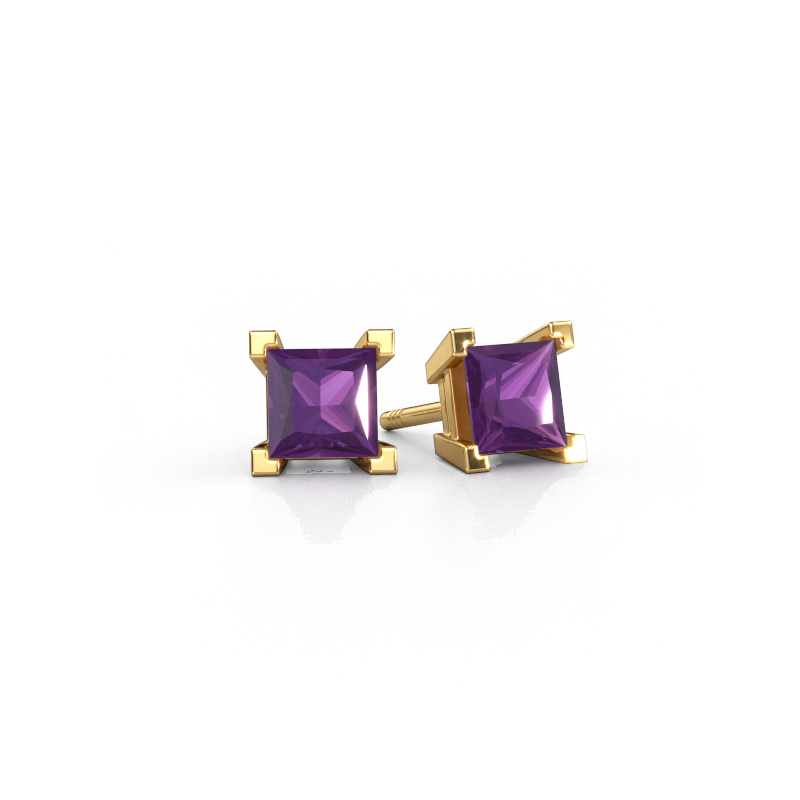 Image of Stud earrings Ariane 585 gold Amethyst 5 mm