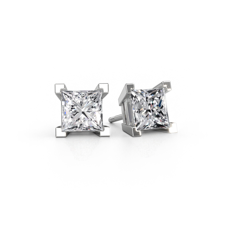 Image of Stud earrings Ariane 585 white gold Diamond 4.00 crt