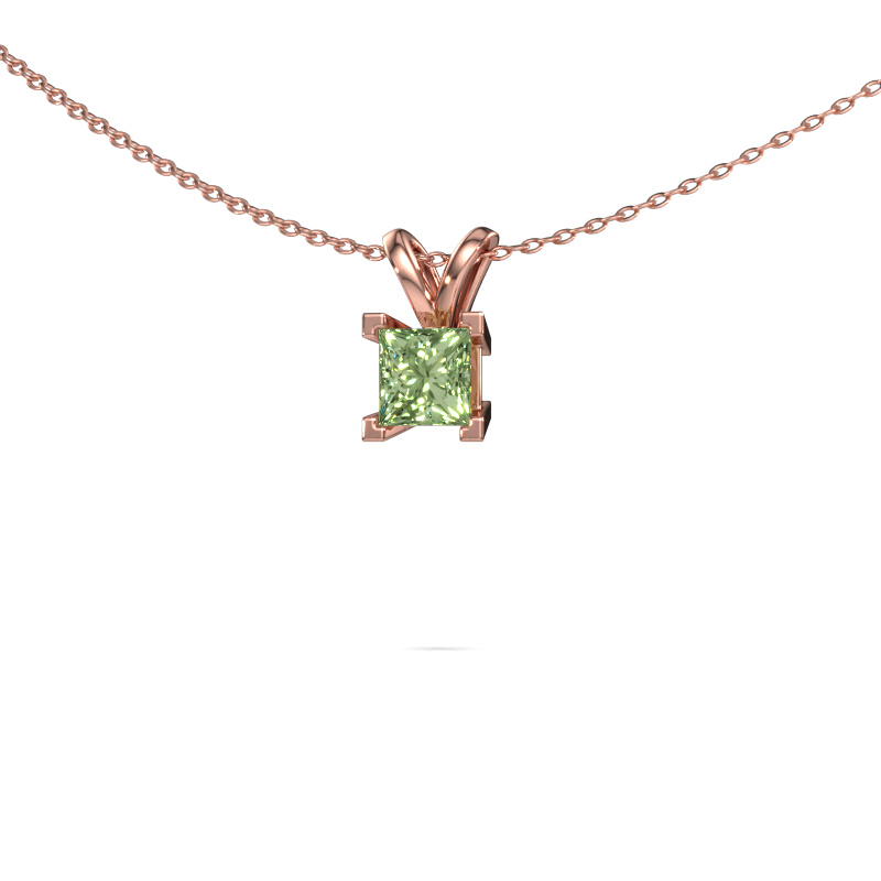 Image of Pendant Ariane 585 rose gold Green lab grown diamond 5 mm