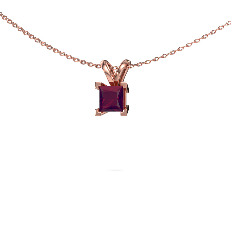 Image de Pendentif Ariane 585 or rose Rhodolite 5 mm
