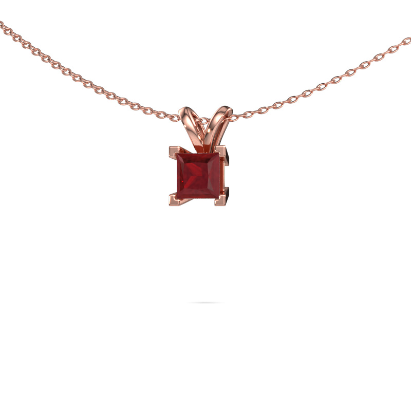 Image of Pendant Ariane 585 rose gold Ruby 5 mm