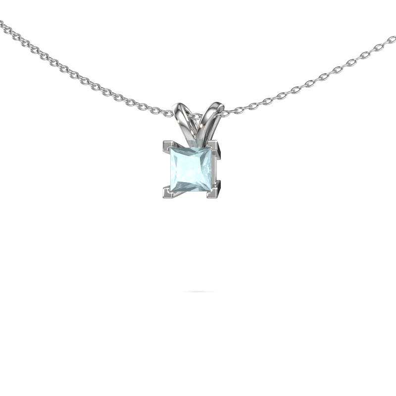 Image of Pendant Ariane 585 white gold Aquamarine 5 mm