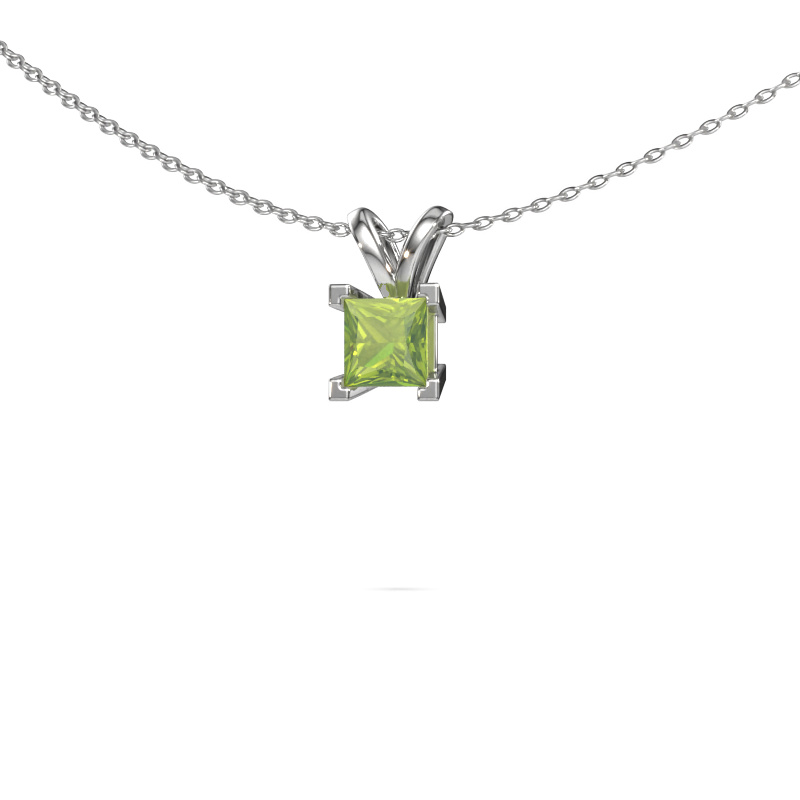 Image of Pendant Ariane 585 white gold Peridot 5 mm