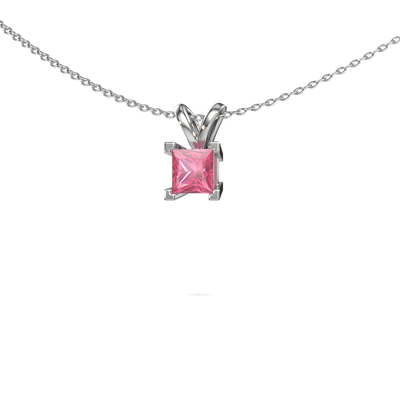 Image of Pendant Ariane 585 white gold Pink sapphire 5 mm