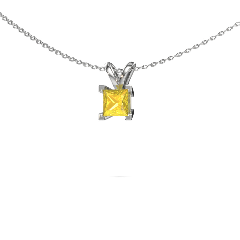 Image of Pendant Ariane 950 platinum Yellow sapphire 5 mm