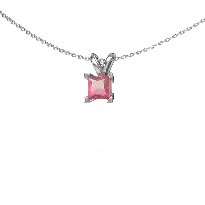Image of Pendant Ariane 585 white gold Tourmaline pink 5 mm