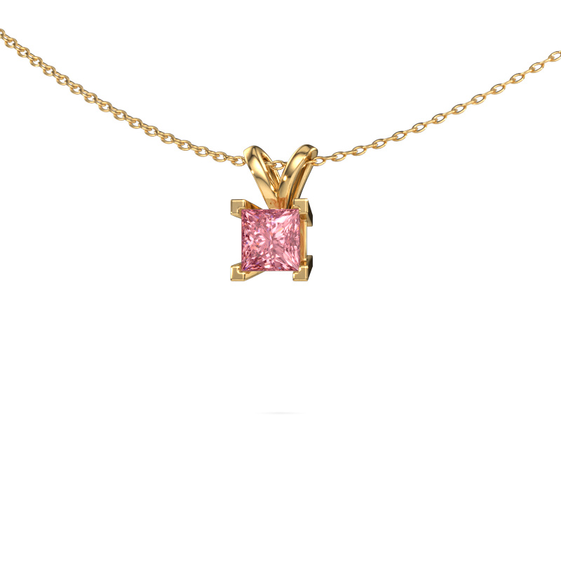 Image of Pendant Ariane 585 gold Pink lab grown diamond 5 mm