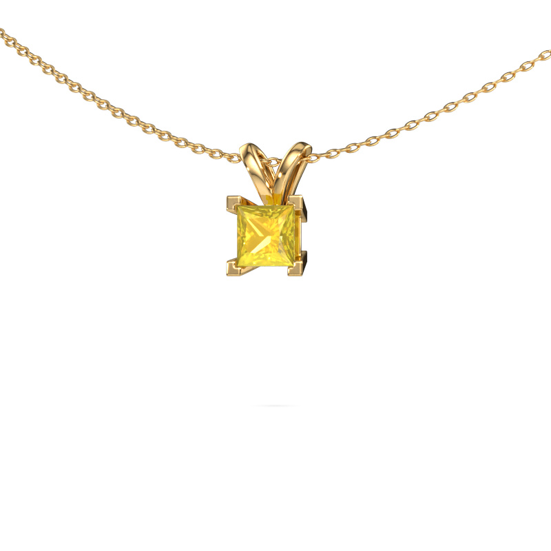 Image of Pendant Ariane 585 gold Yellow sapphire 5 mm