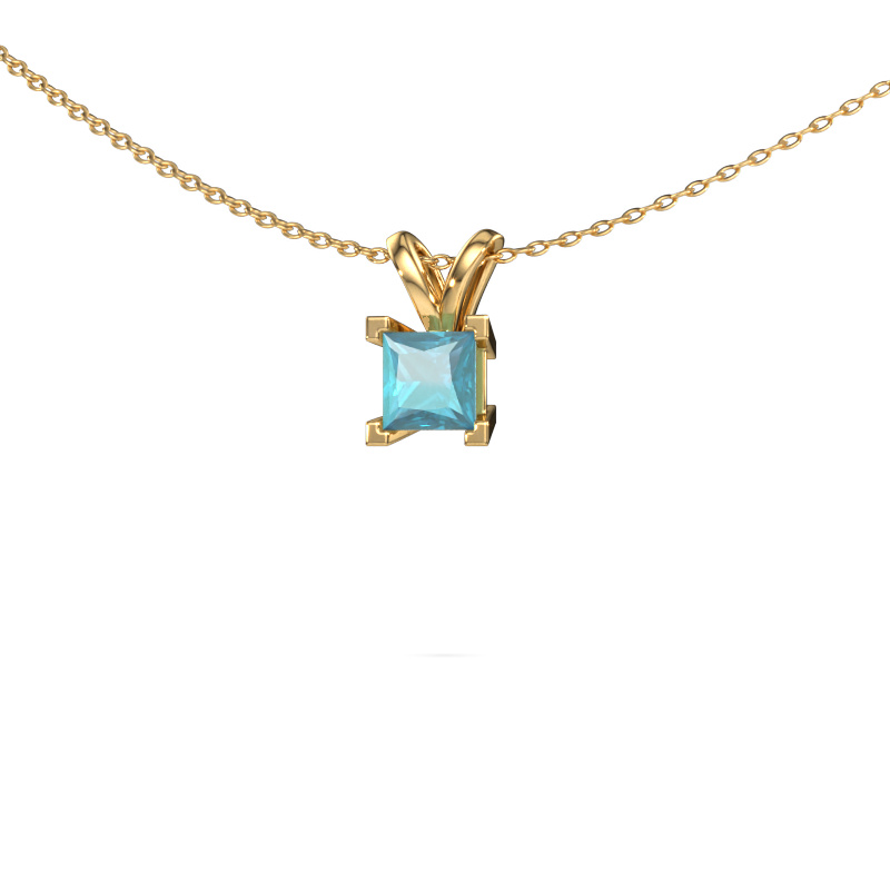 Image of Pendant Ariane 585 gold Blue topaz 5 mm