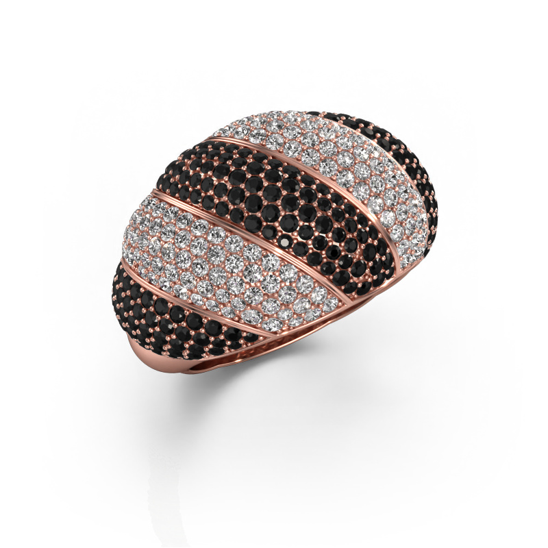 Bild von Ring Arleen 2 585 Roségold Schwarz Diamant 2.457 crt