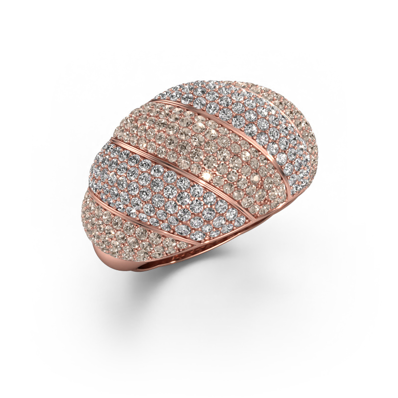 Bild von Ring Arleen 2 585 Roségold Braun Diamant 2.208 crt