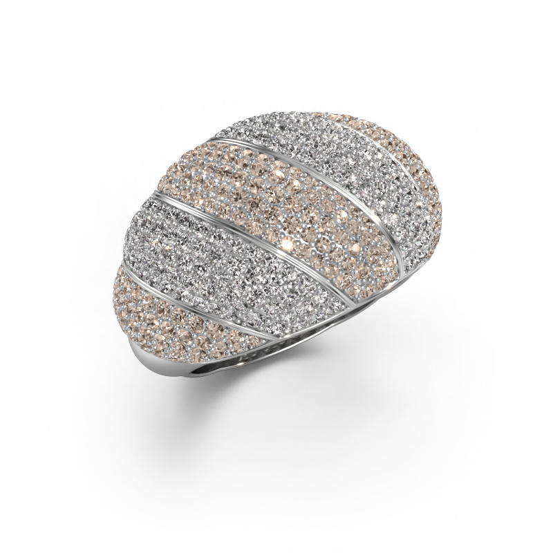 Image de Bague Arleen 2 585 or blanc Diamant brun 2.208 crt