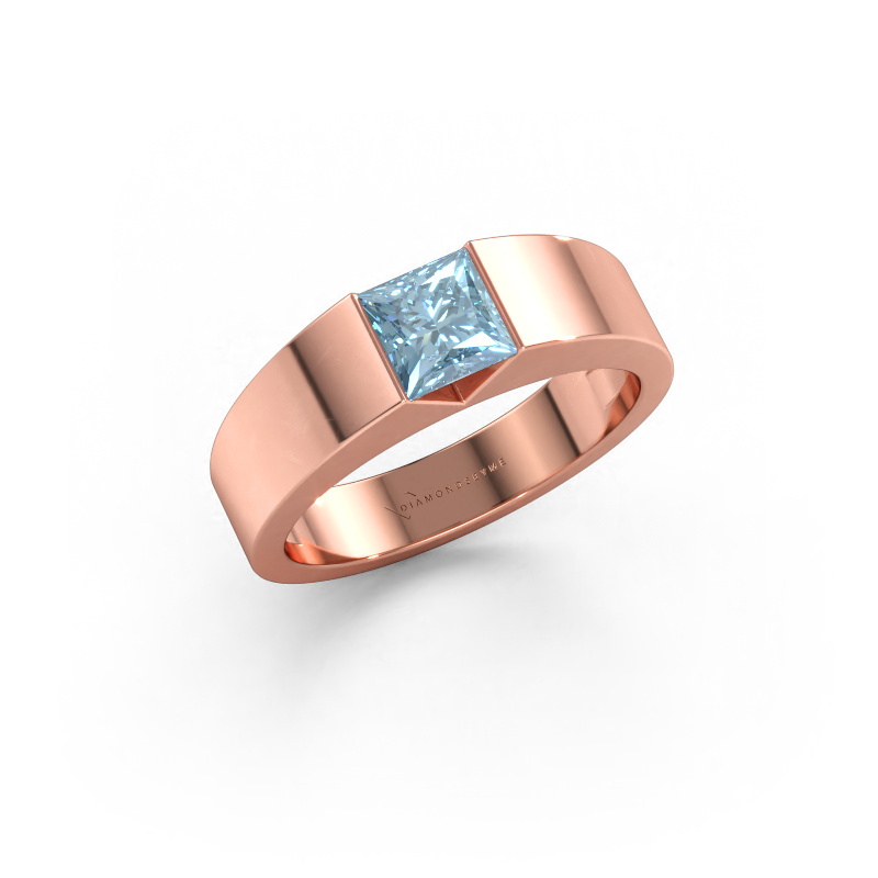 Bild av Förlovningsring Arlena 1 585 roséguld Blå labbodlad diamant 4 mm