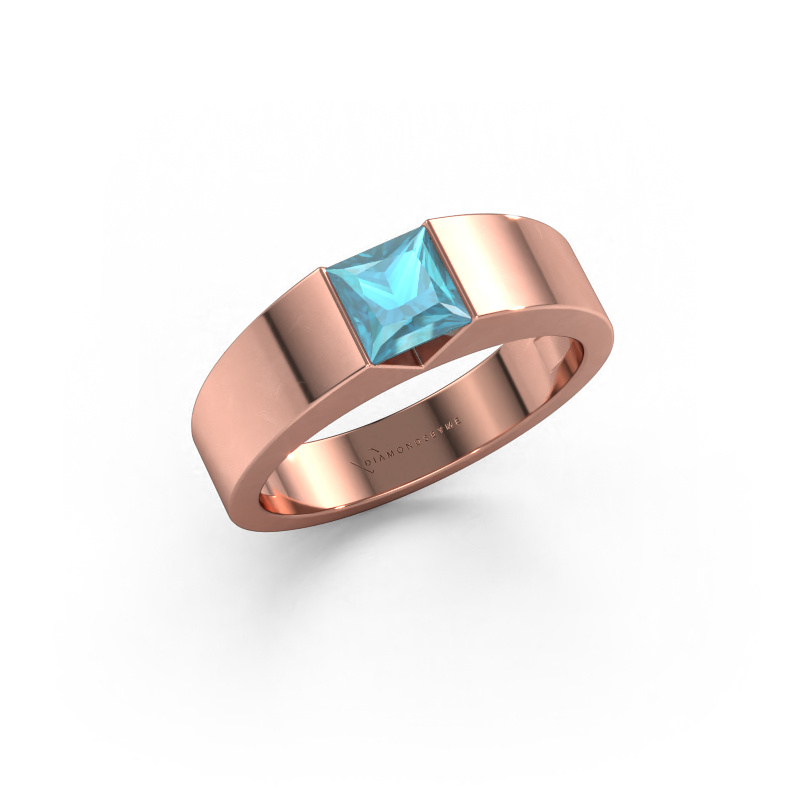 Image of Engagement ring Arlena 1 585 rose gold Blue topaz 4 mm