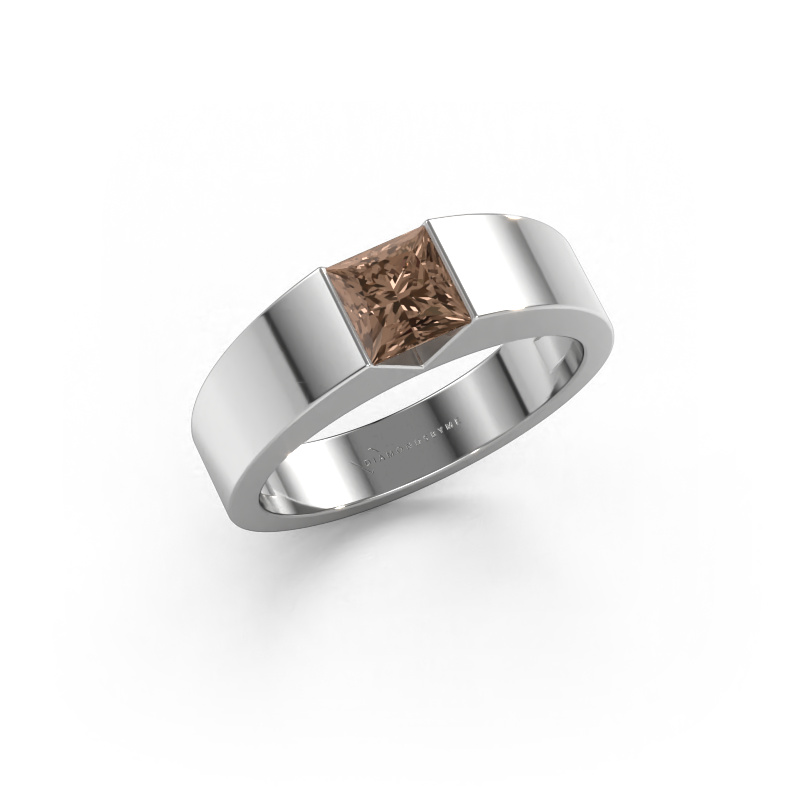 Image of Engagement ring Arlena 1 950 platinum Brown diamond 0.40 crt