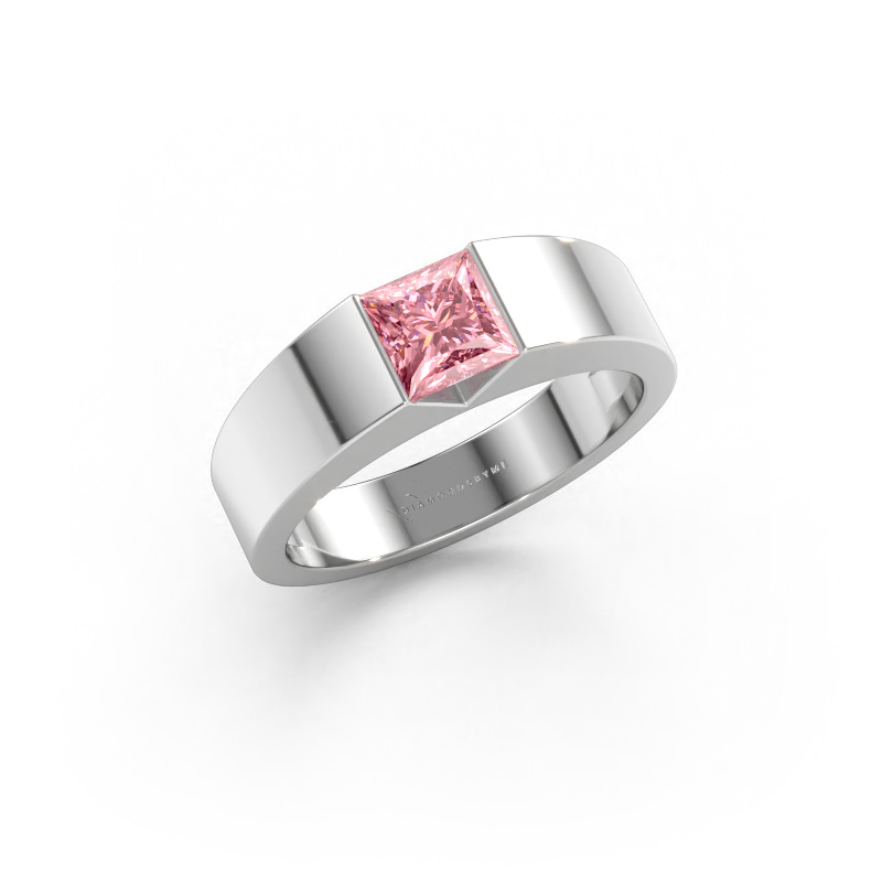 Immagine di Anello di fidanzamento Arlena 1 585 oro bianco Diamante lab grown rosa 4 mm