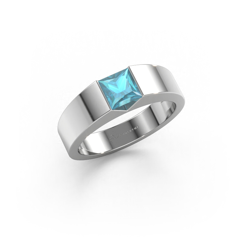 Image of Engagement ring Arlena 1 950 platinum Blue topaz 4 mm