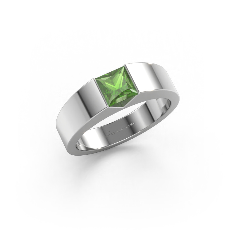 Image of Engagement ring Arlena 1 585 white gold Tourmaline green 4 mm