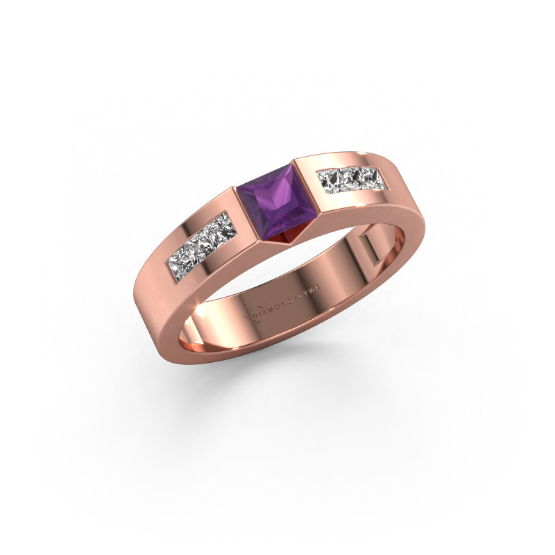Image of Engagement ring Arlena 2 585 rose gold Amethyst 4 mm