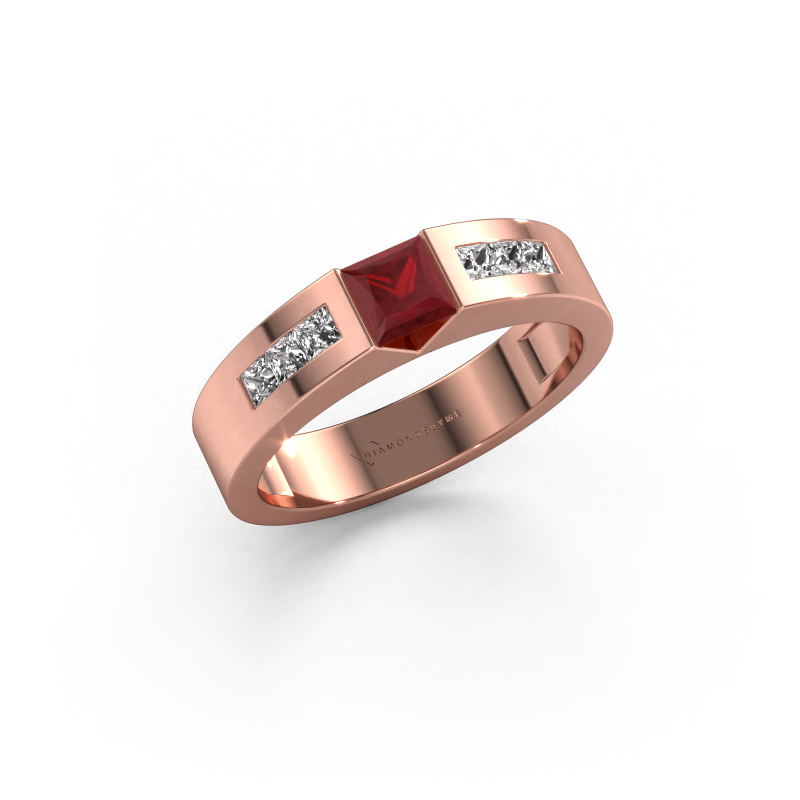 Image of Engagement ring Arlena 2 585 rose gold Ruby 4 mm