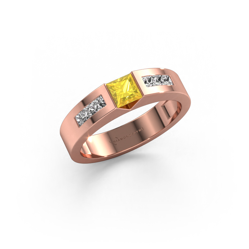 Image of Engagement ring Arlena 2 585 rose gold Yellow sapphire 4 mm