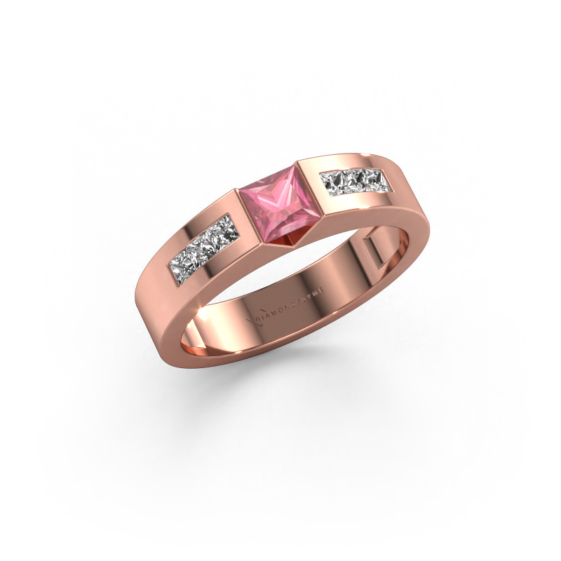 Image of Engagement ring Arlena 2 585 rose gold Tourmaline pink 4 mm