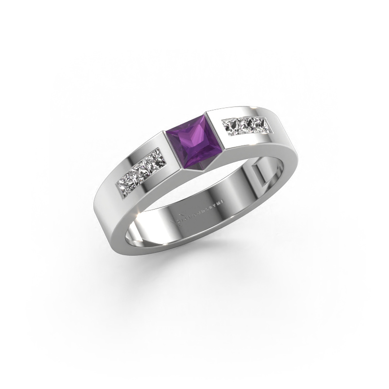 Image of Engagement ring Arlena 2 585 white gold Amethyst 4 mm