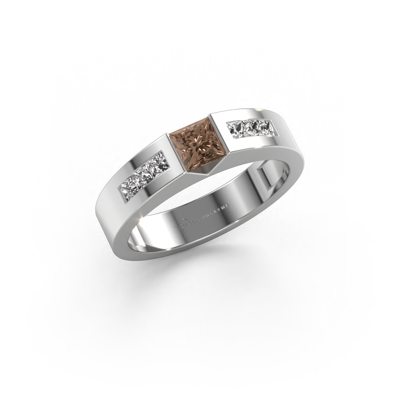 Image de Bague de fiançailles Arlena 2 585 or blanc Diamant brun 0.70 crt