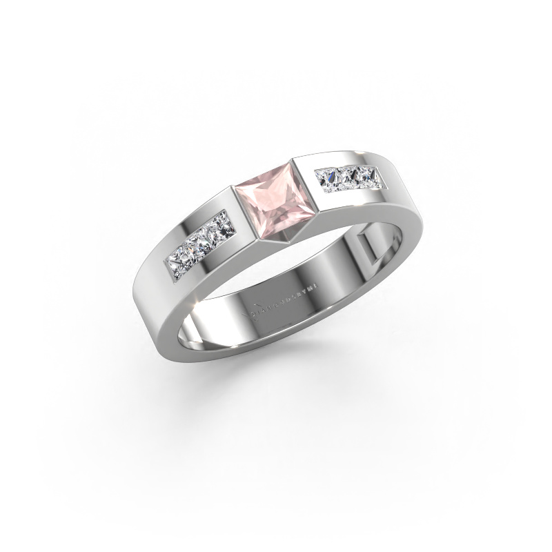 Image of Engagement ring Arlena 2 585 white gold Morganite champagne 4 mm