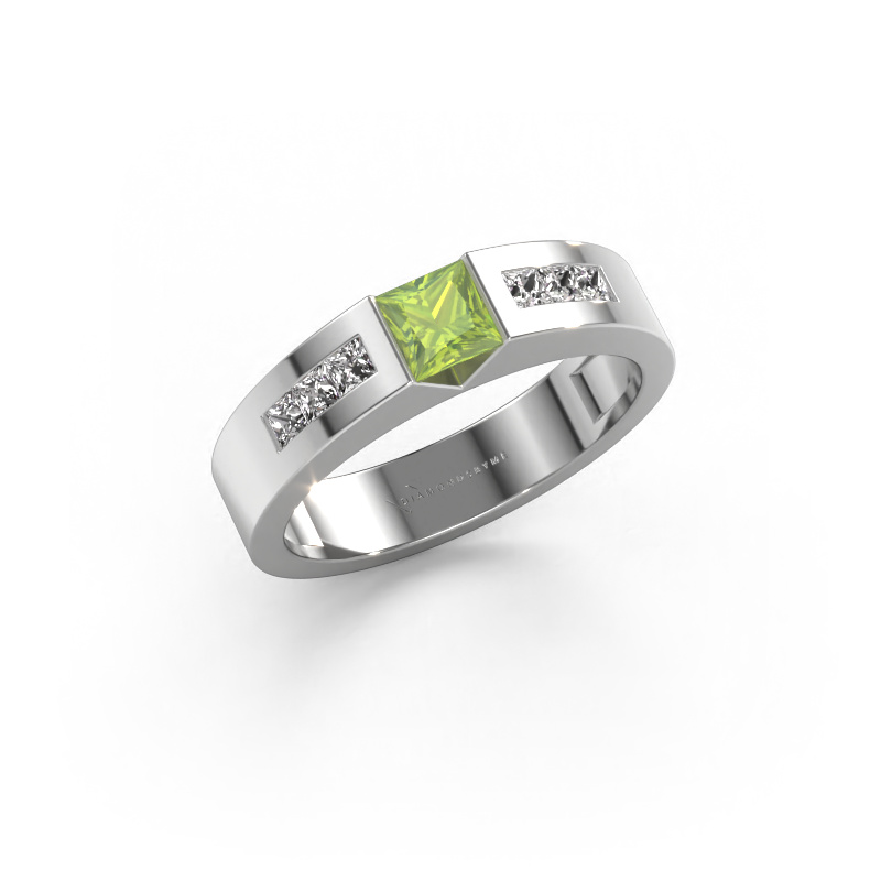 Image of Engagement ring Arlena 2 585 white gold Peridot 4 mm