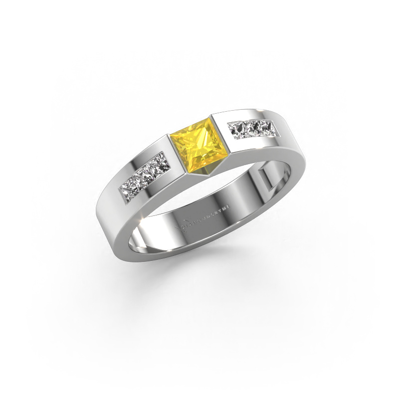 Image of Engagement ring Arlena 2 950 platinum Yellow sapphire 4 mm