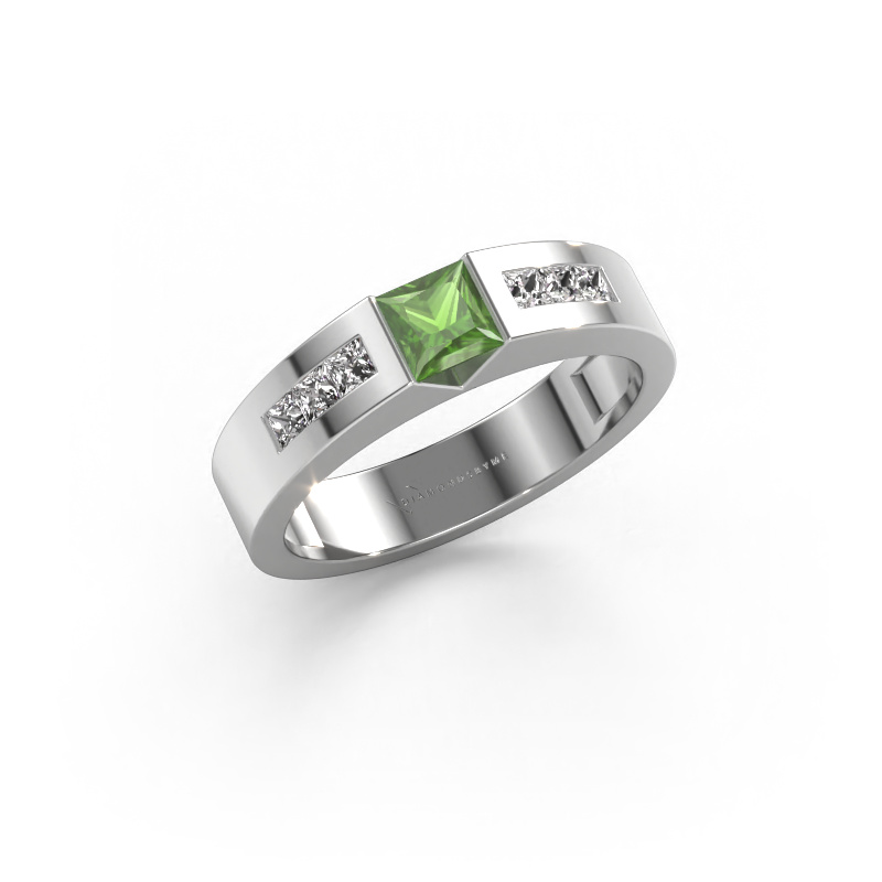 Image of Engagement ring Arlena 2 585 white gold Tourmaline green 4 mm
