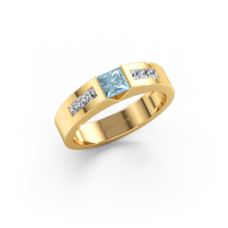 Image of Engagement ring Arlena 2 585 gold Blue lab grown diamond 4 mm