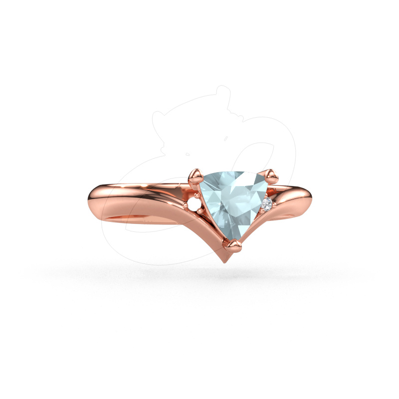 Immagine di Anello Arlette 585 oro rosa Acquamarina 7 mm